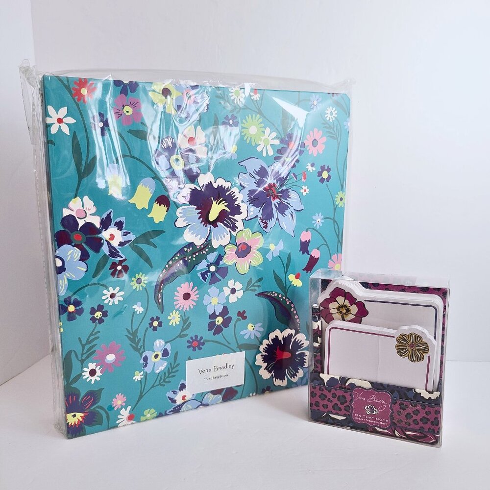 Vera Bradley Floral Stationery Set - 3 ring binder and stationary set
